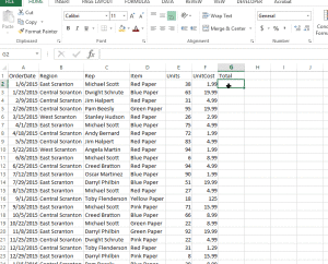 Excel Move Formula hint bar