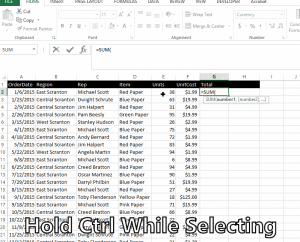 Excel Select Multiple Cells