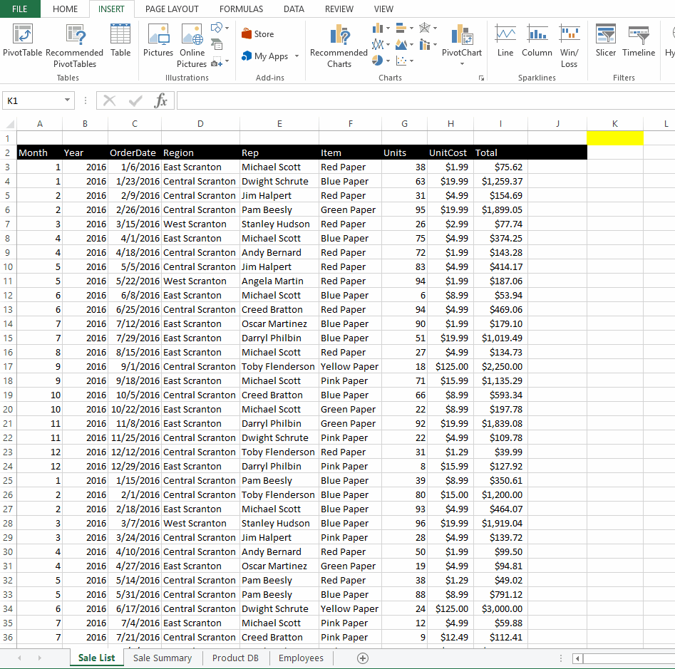 Create List Of Tabs In Excel